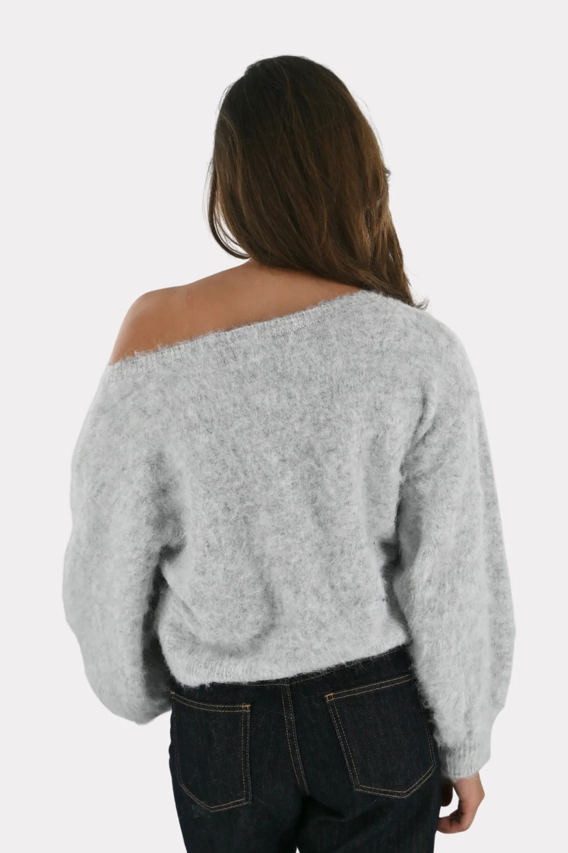 Women’s Knit Sweater – Light Grey Cozy Style