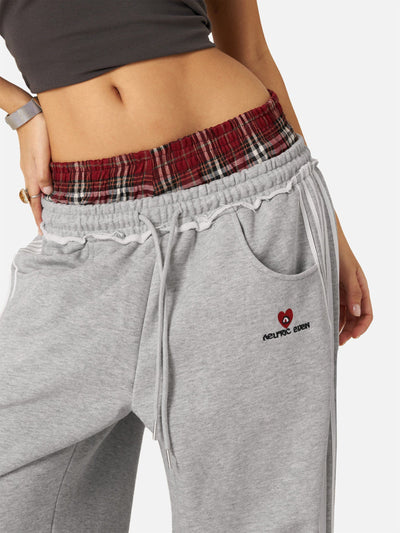 The Callum Plaid-Waist Sweatpants