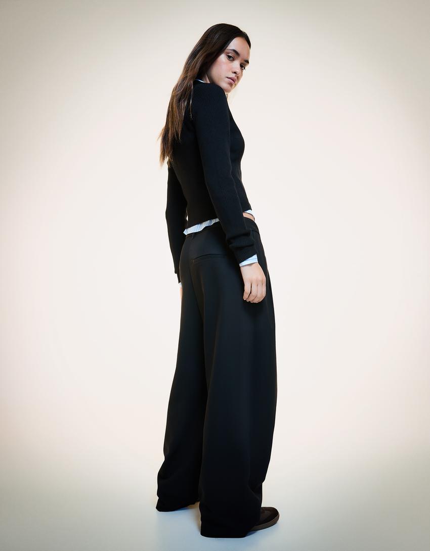 Essential Black Straight-Leg Pants