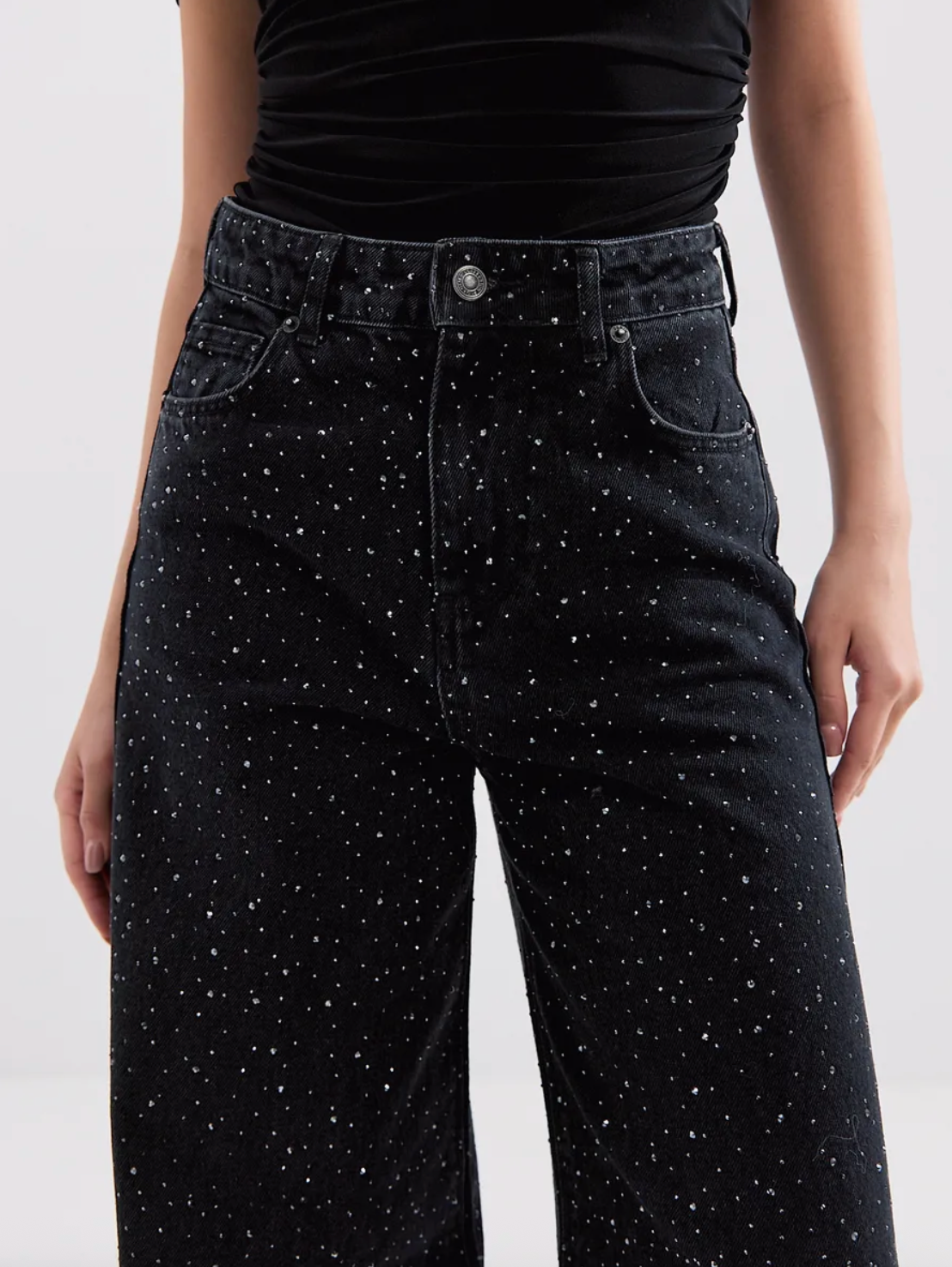 Midnight Sparkle High-Waisted Jeans