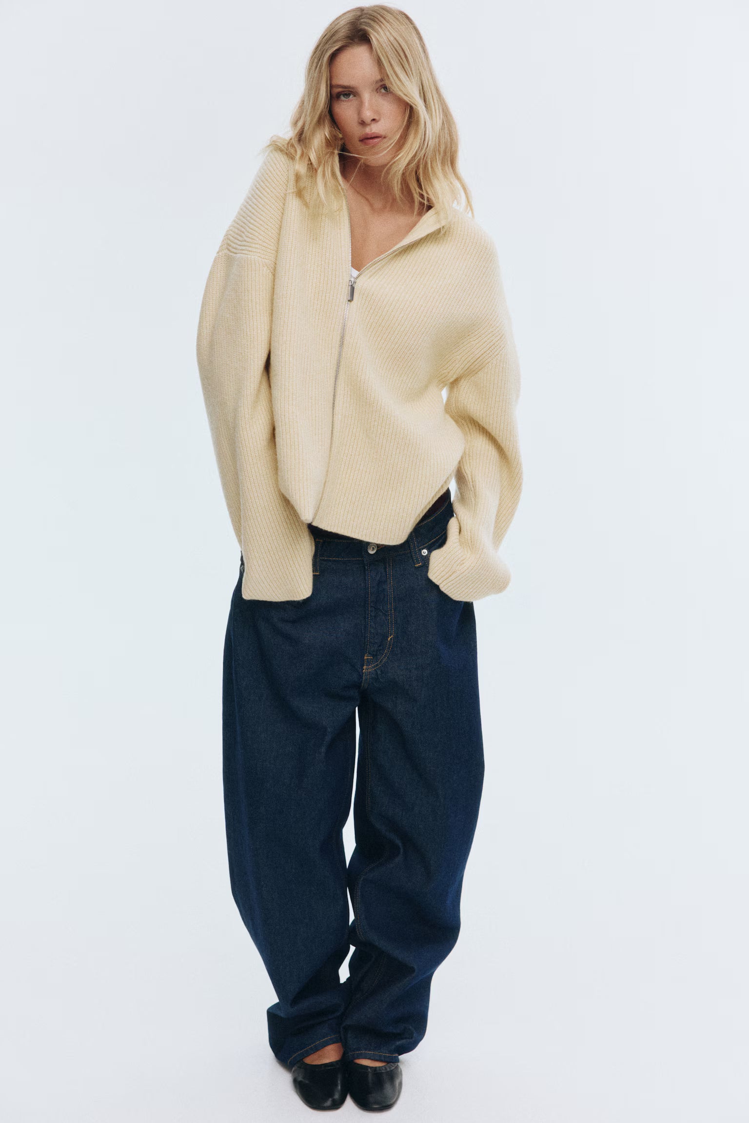 Soft Ribbed Zip Cardigan